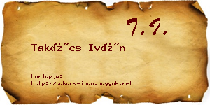 Takács Iván névjegykártya